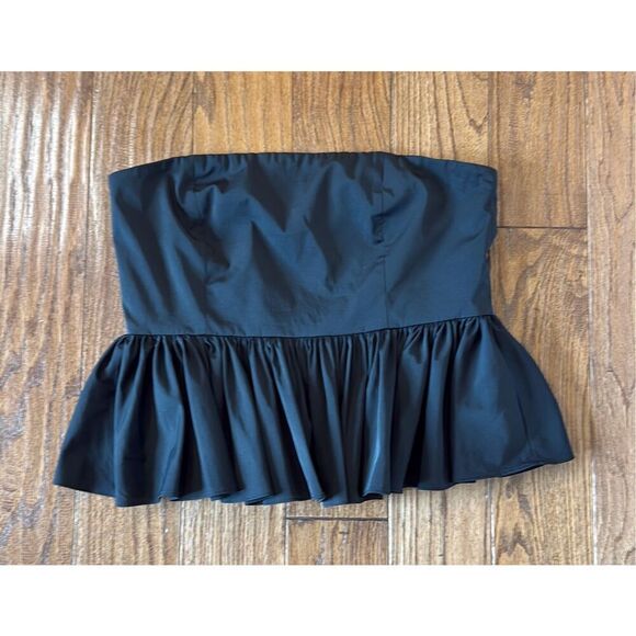 J.Crew strapless black taffeta peplum top size 6 - Picture 4 of 10